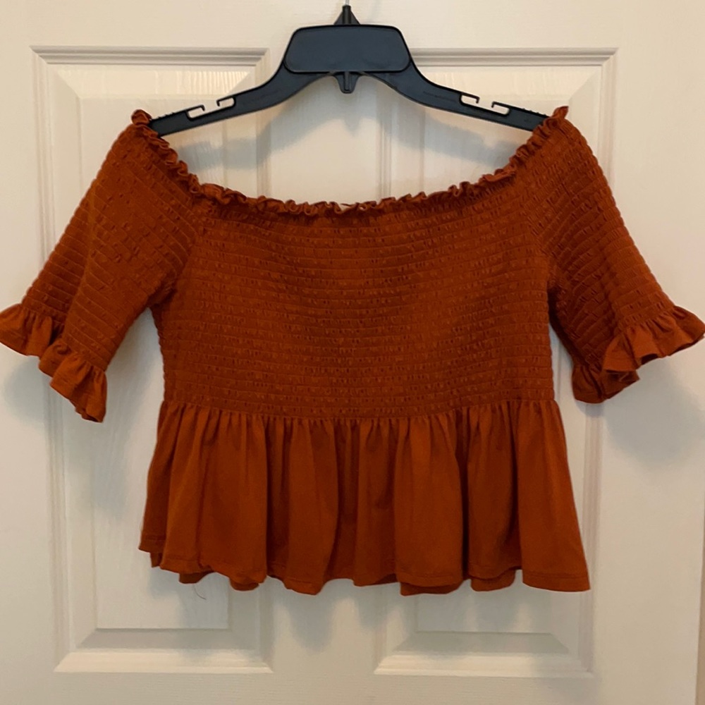 Off the Shoulder Top, Autumn Orange 🍁🍂